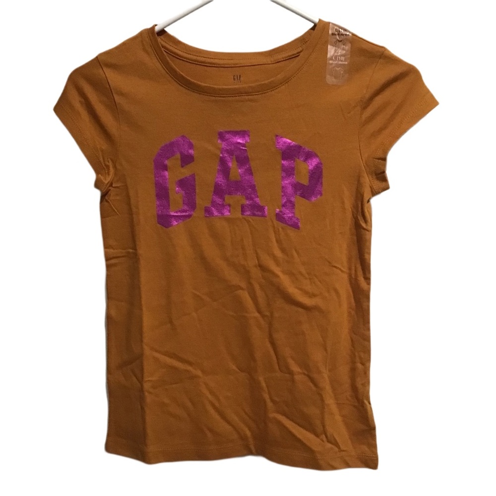 Gap girls logo t-shirt orange and pink‎ logo, short sleeve